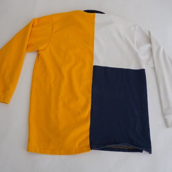Vtg'90S Karl Kani-Jeans Rugby Tour White Yellow Navy 100% Cotton Polo Shirt 3XLT - Picture 3 of 16